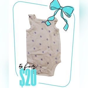 Carter's White Onesie with Blue Bunny Print